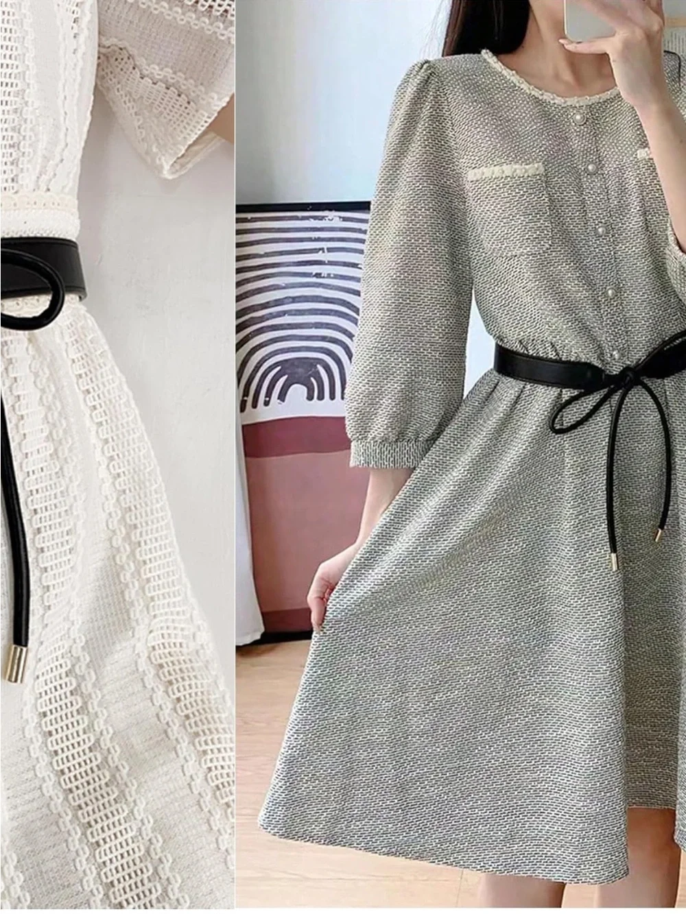 Tie Waist Belt PU Leather Faux Leather Dress Coat Sweater Waistband Women's